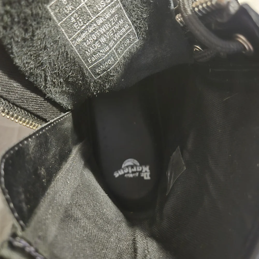 Dr. Martens Black Leather Moto Boots with Silver Zippers - Picture 7 of 8